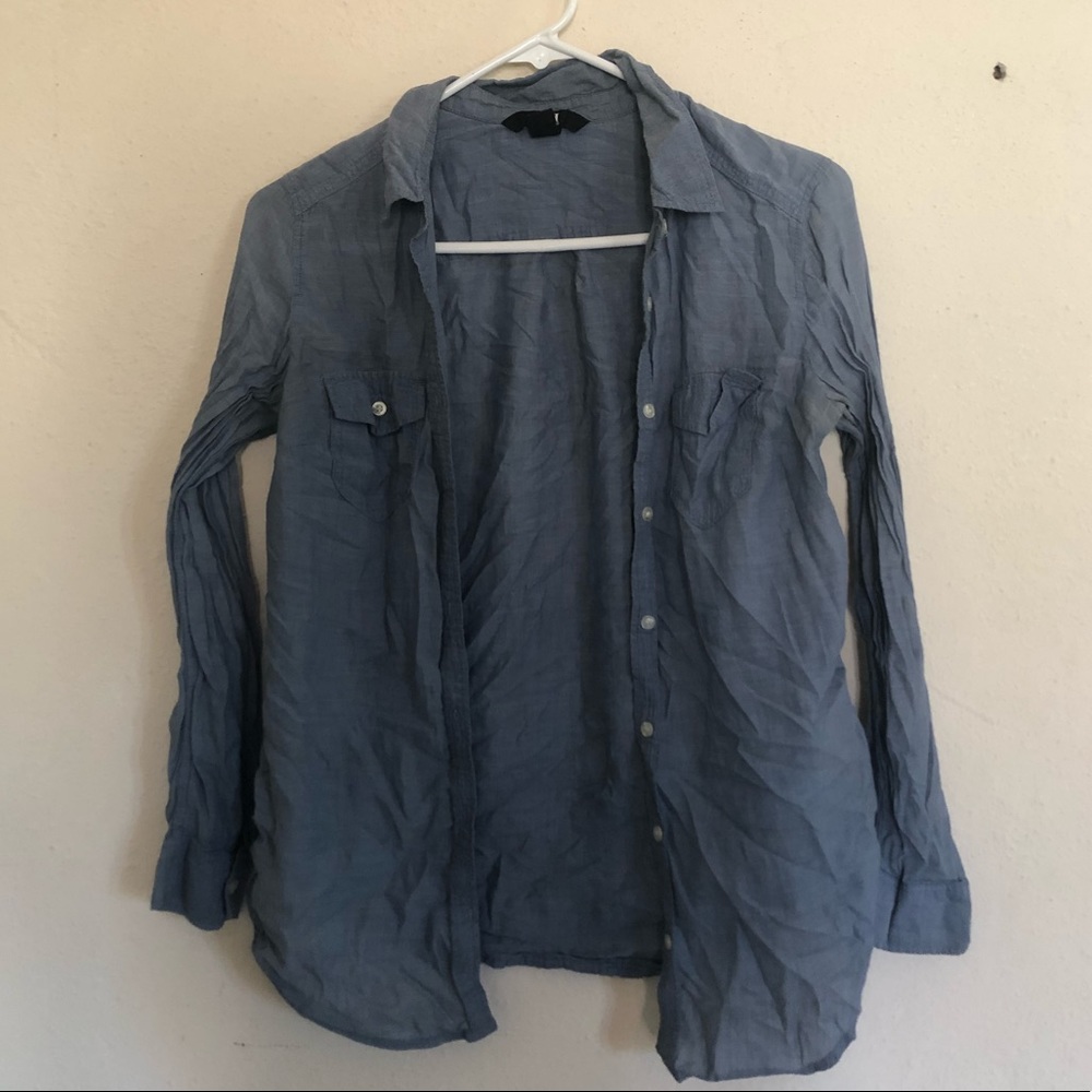 long sleeve blue over shirt
